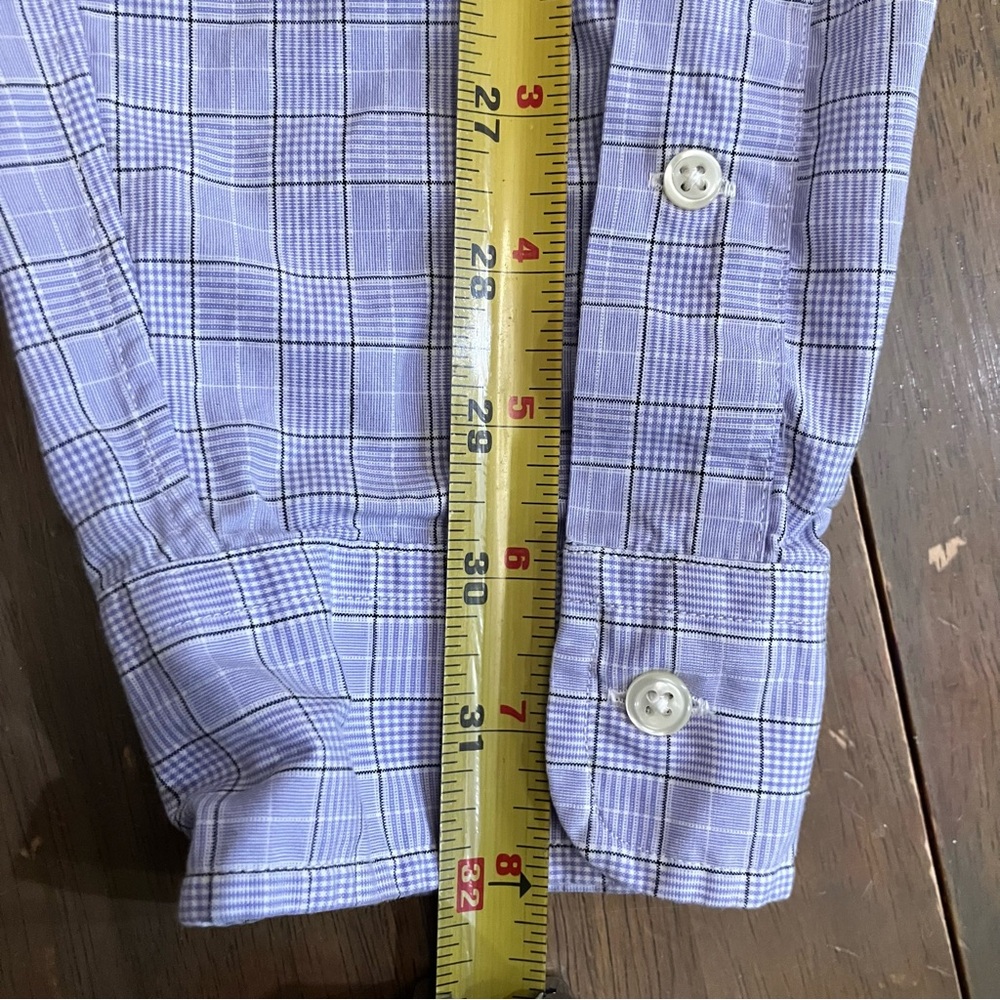 Ralph Lauren‎ Shirt Mens Size XL Button Up Plaid Long Sleeve White Blue Pony - Picture 7 of 9